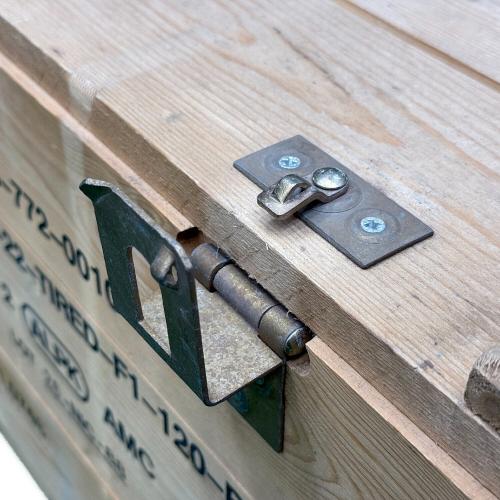 収納ケース フランス軍 推定1988年製造 軍用弾薬木箱(22mm機関砲弾用)