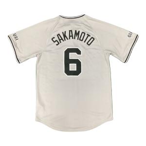 読売ジャイアンツ (ヨミウリジャイアンツ) 応援グッズ 坂本勇人【6】2024シーズンビジター SIZE S ライトグレー