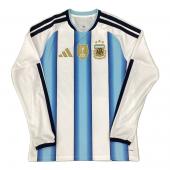 アルゼンチン代表 (アルゼンチンダイヒョウ) サッカーユニフォーム KA8126 レプリカ（長袖）2026年ホーム 2022年カタールW杯優勝パッチ付 メンズ SIZE XL ホワイト×スカイブルー