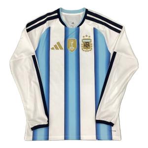 アルゼンチン代表 (アルゼンチンダイヒョウ) サッカーユニフォーム KA8126 レプリカ（長袖）2026年ホーム 2022年カタールW杯優勝パッチ付 メンズ SIZE XL ホワイト×スカイブルー