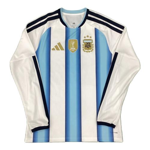 アルゼンチン代表 (アルゼンチンダイヒョウ) サッカーユニフォーム KA8126 レプリカ（長袖）2026年ホーム 2022年カタールW杯優勝パッチ付 メンズ SIZE XL ホワイト×スカイブルー