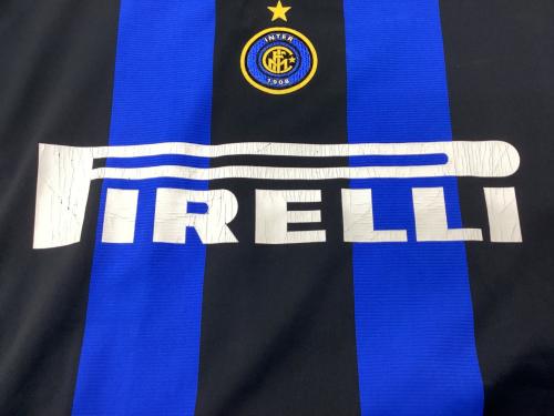 インテルナツィオナーレ・ミラノ サッカーユニフォーム 04/05シーズンホーム TOTAL90時代（NIKE）PIRELLIスポンサー時代 SIZE L ブルー×ブラック