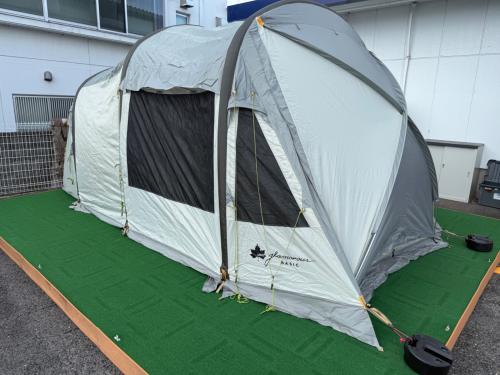 LOGOS (ロゴス) ツールームテント 手動ポンプ・電動ポンプ付属/ヨゴレ有・張り出しポール用のロープ1本欠品 グランベーシック エアマジック PANELトンネルドーム XL-BJ