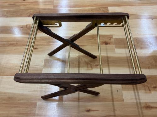 grace (グレース) アウトドアテーブル 420mm×305mm×205mm〜390mm ブラウン KAGECHIYO SIDE TABLE【忍】（天板セット）