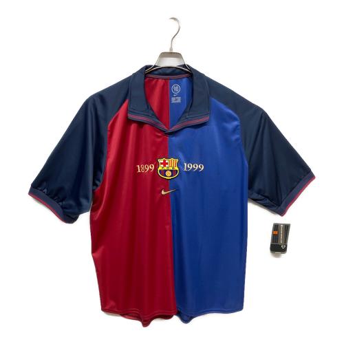 FCバルセロナ サッカーユニフォーム 100周年 ユニフォーム 復刻 半袖 メンズ SIZE XL レッド×ブルー