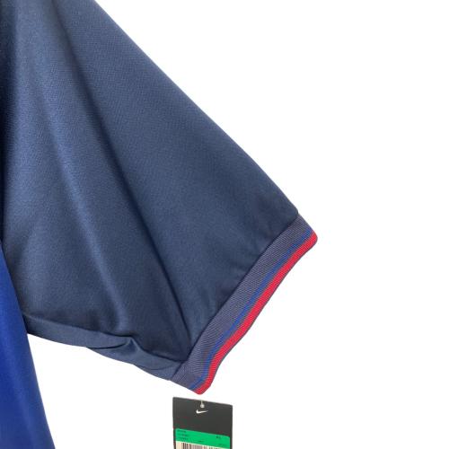 FCバルセロナ サッカーユニフォーム 100周年 ユニフォーム 復刻 半袖 メンズ SIZE XL レッド×ブルー