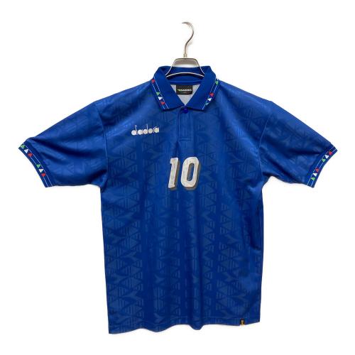 イタリア代表 【10】 ロベルト・バッジョ サッカーユニフォーム 94 モデル ユニフォーム ホーム半袖 復刻 メンズ SIZE L ブルー