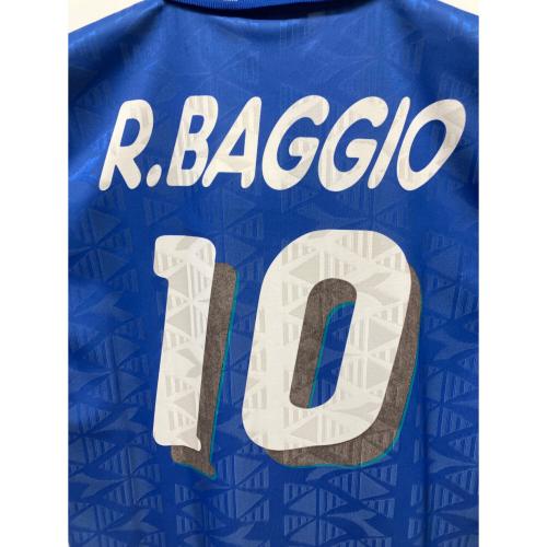イタリア代表 【10】 ロベルト・バッジョ サッカーユニフォーム 94 モデル ユニフォーム ホーム半袖 復刻 メンズ SIZE L ブルー