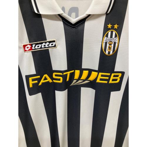 ユベントスFC【10】デル・ピエロ サッカーユニフォーム 01-02シーズンホーム 昇華プリント   メンズ SIZE L ホワイト×ブラック