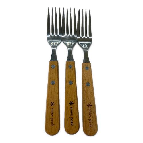 Snow peak (スノーピーク) ウッドパーティー アウトドア食器 スプーン×3・フォーク×3・ナイフ×3セット