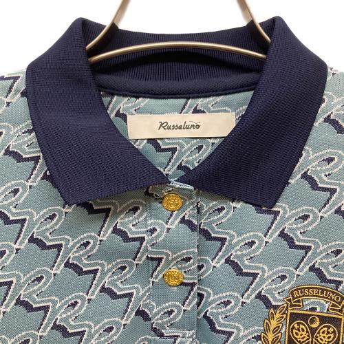 RUSSELUNO (ラッセルノ) ゴルフウェア(トップス) RSW-2220318 MONOGRAM LOOSE FIT POLO レディース SIZE 0(S相当) スカイブルー