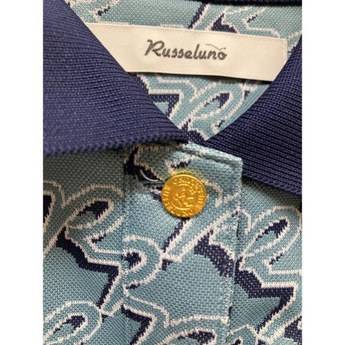 RUSSELUNO (ラッセルノ) ゴルフウェア(トップス) RSW-2220318 MONOGRAM LOOSE FIT POLO レディース SIZE 0(S相当) スカイブルー