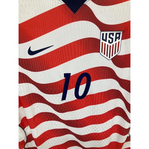 アメリカ代表 (アメリカダイヒョウ) サッカーユニフォーム メンズ SIZE XL ホワイト×レッド 【10】クリスチャン・プリシッチ