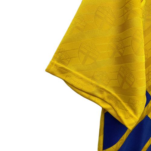 スウェーデン代表 (スウェーデンダイヒョウ) サッカーユニフォーム ホーム レプリカ ユニフォーム 1994 メンズ SIZE L イエロー