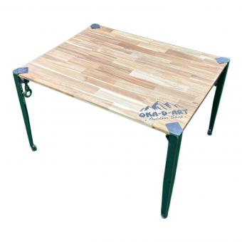 oka d art アウトドアテーブル 70x90x55cm クランプ式アイアンレッグ