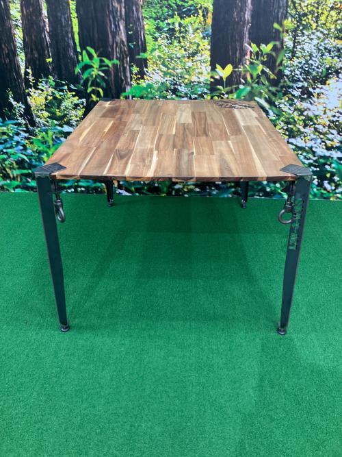 oka d art アウトドアテーブル 70x90x55cm クランプ式アイアンレッグ