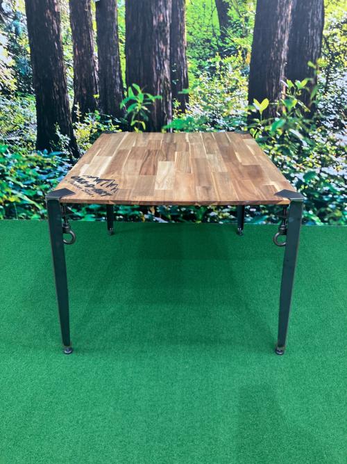 oka d art アウトドアテーブル 70x90x55cm クランプ式アイアンレッグ