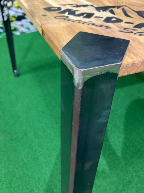 oka d art アウトドアテーブル 70x90x55cm クランプ式アイアンレッグ