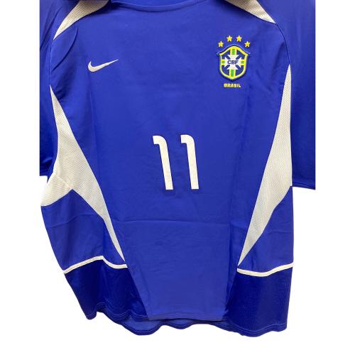 ブラジル代表 (ブラジルダイヒョウ) サッカーユニフォーム 2002 アウェイユニフォーム メンズ SIZE L ブルー