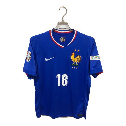 フランス代表 (フランスダイヒョウ) サッカーユニフォーム FJ1259-452 2024シーズン ホーム 半袖 レプリカ ユーロバッジ付 SIZE M ブルー