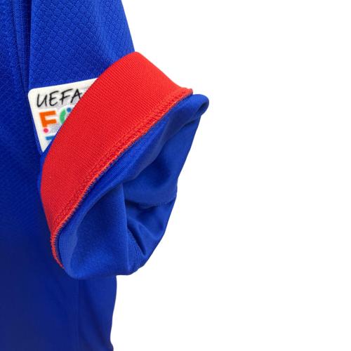 フランス代表 (フランスダイヒョウ) サッカーユニフォーム FJ1259-452 2024シーズン ホーム 半袖 レプリカ ユーロバッジ付 SIZE M ブルー