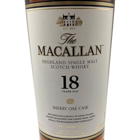 MACALLAN (マッカラン) スコッチ 18年  シェリーオーク 2018年 700ml 箱付 18年 未開封