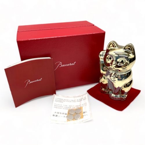 Baccarat バカラ ガラスオブジェ ゴールド 招き猫 ラッキーキャット 2612997