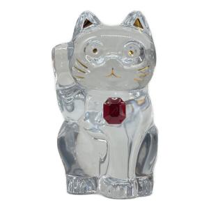 Baccarat (バカラ) 招き猫オブジェ まねき猫 レッドオクトゴン 箱付 ★