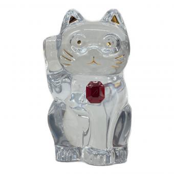 Baccarat (バカラ) 招き猫オブジェ まねき猫 レッドオクトゴン 箱付 ★