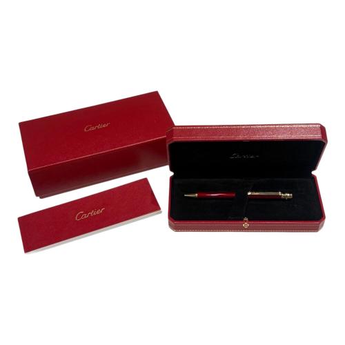 Cartier (カルティエ) サントス ドゥ カルティエ ツイスト式ボールペン @ ボルドー×ゴールド