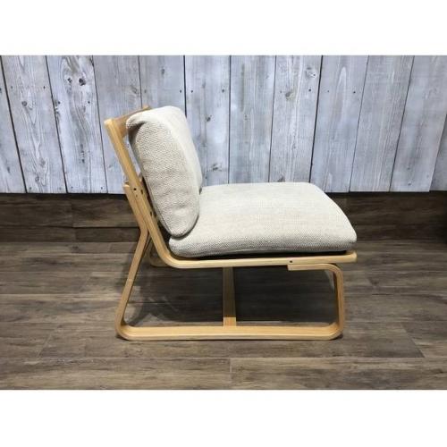 無印良品 1人掛けソファー ベージュ 1人掛け 布 / オーク材突板 リビングでもダイニングつかえるソファチェア