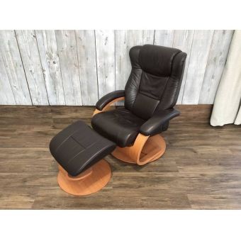 HJELLEGJERDE リクライニングチェアー モスグリーン 1人掛け レザー フィヨルド・マニアーナ