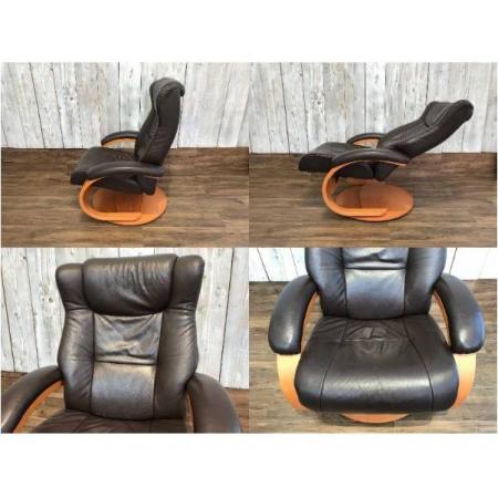 HJELLEGJERDE リクライニングチェアー モスグリーン 1人掛け レザー