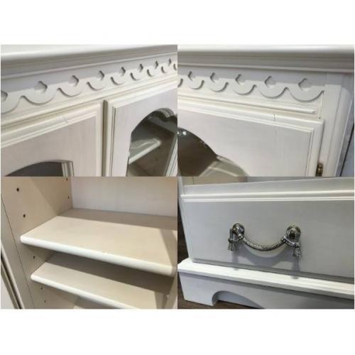 東海家具 キャビネット アイボリー 2枚扉