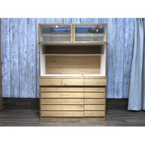 UNICO レンジボード ナチュラル 2枚扉 アルダー材 - TUO