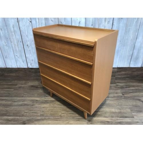 UNICO トールチェスト ブラウン 4段 アフリカンチーク突板 (税込・unico公式) ALBERO