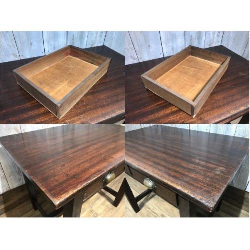 ライティングデスク ダークブラウン ヴィンテージ