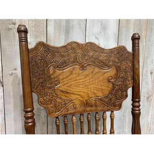 ダイニングチェア ブラウン 無垢材 木彫り アンティーク レトロ