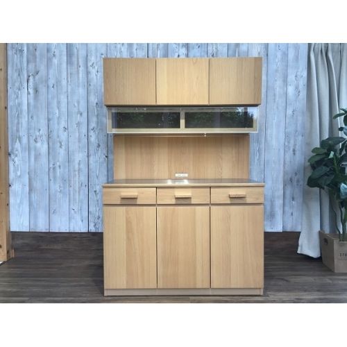 末次家具 (スエツギカグ) レンジボード ナチュラル レンジ台付 ホワイトオーク （税込） カフェシリーズ　120オープンボード