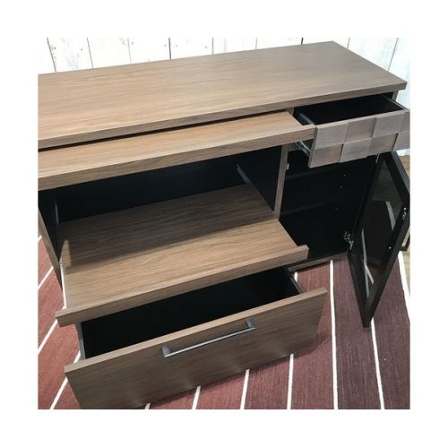 GART (ガルト) キッチンカウンター ダークブラウン レンジ台付