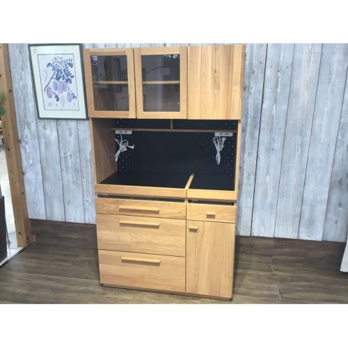 TOHMA (トウマ) レンジボード ナチュラル 3枚扉 オーク材 (カタログ) OCTA 105 キッチンボード