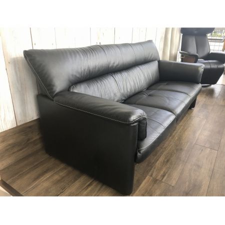 karimoku (カリモク) 3人掛けソファー ブラック Z18103BBG レザー