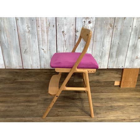 浜本工芸 (ハマモトコウゲイ) 学習椅子 ナチュラル×ピンク ナラ無垢材 OTC-6004WH