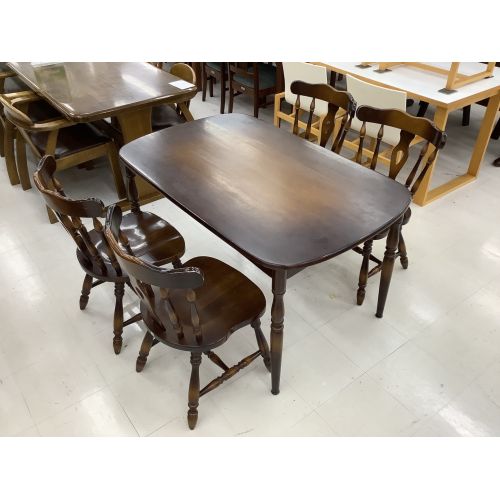 飛騨産業 (ヒダサンギョウ) ダイニング5点セット ダークブラウン