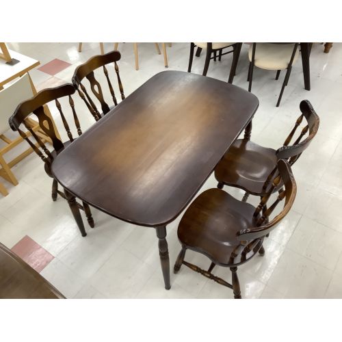 飛騨産業 (ヒダサンギョウ) ダイニング5点セット ダークブラウン