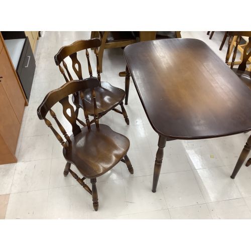 飛騨産業 (ヒダサンギョウ) ダイニング5点セット ダークブラウン