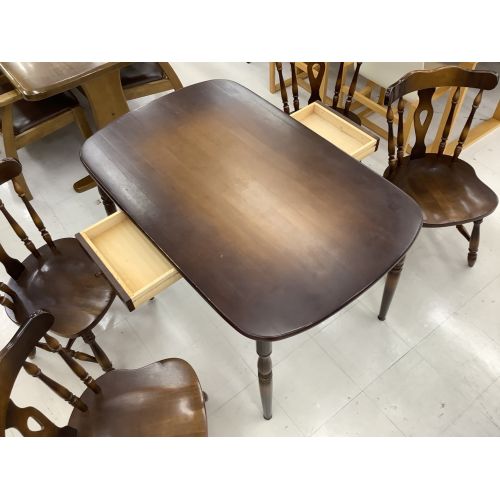 飛騨産業 (ヒダサンギョウ) ダイニング5点セット ダークブラウン