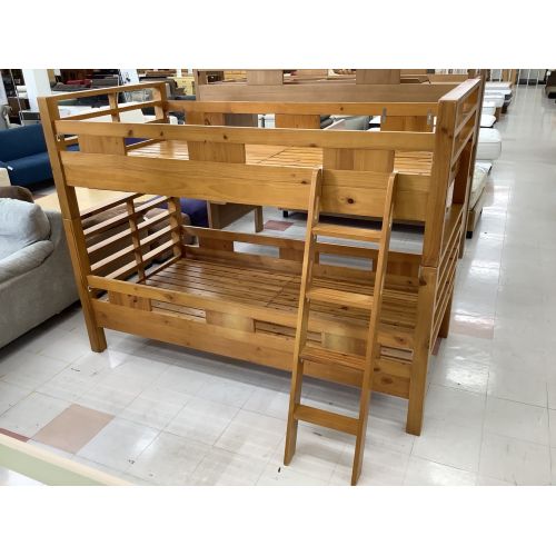 ジュニア用2段ベッド ナチュラル 木製　シングルサイズ