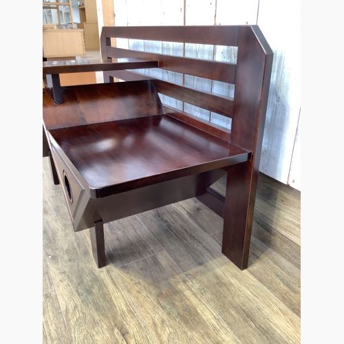 星野民芸 ベンチ ダークブラウン 収納付・ジャパンビンテージ 2人掛け 桜材