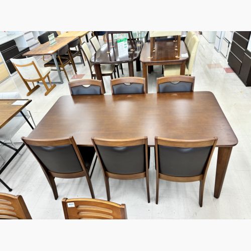 大川家具 (オオカワカグ) ダイニング7点セット ブラウン 7点セット AVENUE TABLE1800